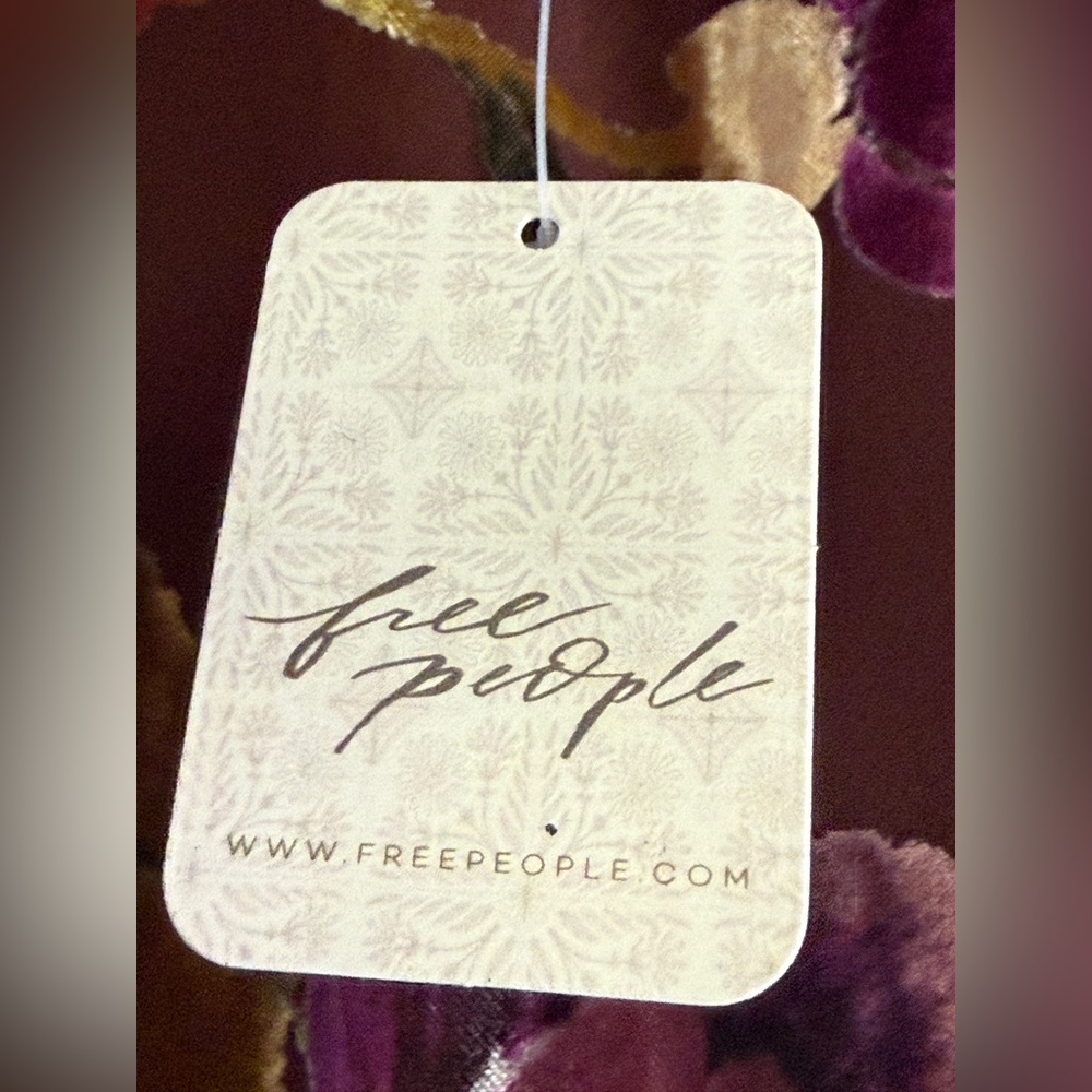 Free People Secret Garden Velvet Burnout Midi Skirt Brown Floral NWT $198 - Picture 15 of 16